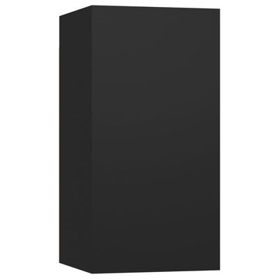 vidaXL TV Stands 4 Pcs Black 12"x11.8"x23.6" Engineered Wood