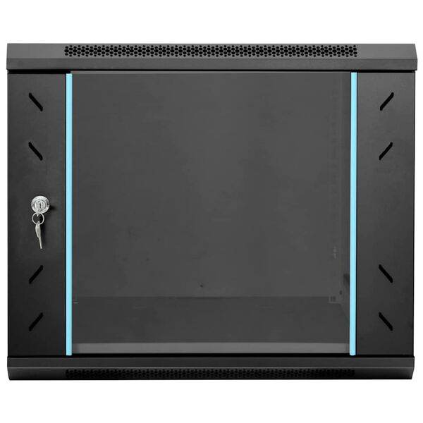 vidaXL Network Cabinet with Storage Black 60 x 60 x 50 cm Steel
