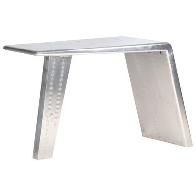 vidaXL Aviator Desk Silver 44.1"x11.8"x29.9" Metal