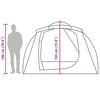 vidaXL Family Tent Tunnel 6-Person Grey and Orange Waterproof