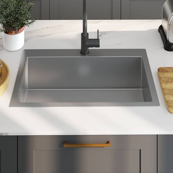 vidaXL Handmade Kitchen Sink Stainless Steel