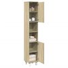 vidaXL Bathroom Cabinet Sonoma Oak Engineered Wood Tall Bathroom Cabinet