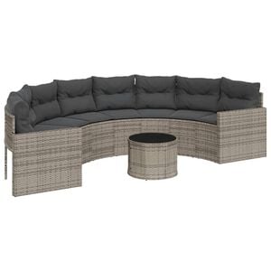 vidaXL Garden Sofa Half-Round Gray