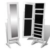 vidaXL Free Standing Mirror Jewelry Cabinet White