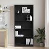 vidaXL Bookcase Black Oak Engineered Wood Large Shelving Bookcase
