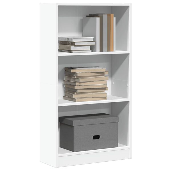 vidaXL Bookcase White Engineered Wood 23.6x9.4x42.9 in Bookcase