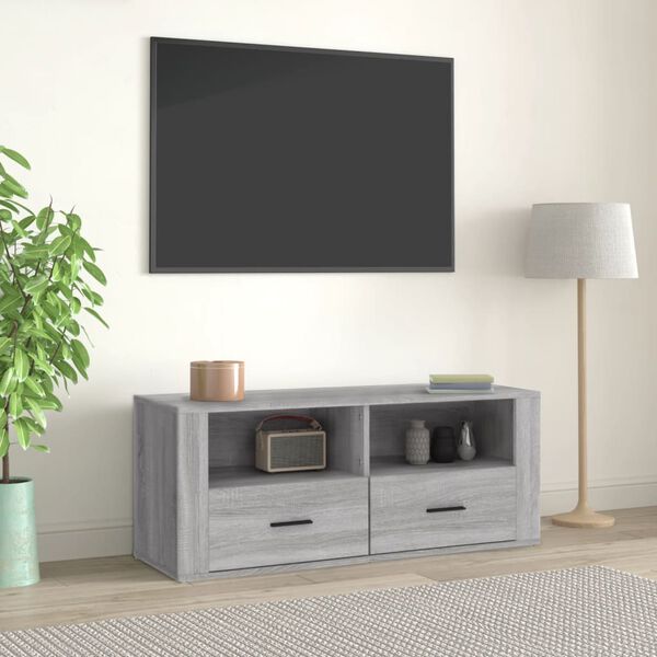 vidaXL TV Cabinet Grey Sonoma Engineered Wood Medium TV Cabinet