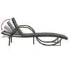 vidaXL Sun Lounger Grey PE rattan 23.6 x 78.3 x 16.5 in