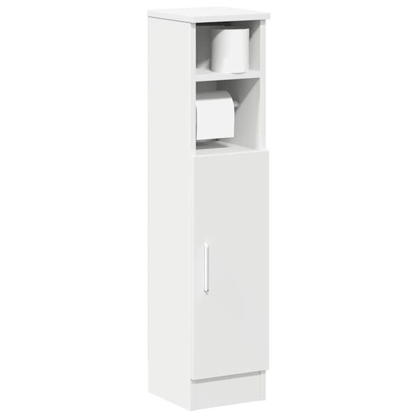 vidaXL Bathroom Cabinet White Engineered wood Slim Bathroom Cabinet
