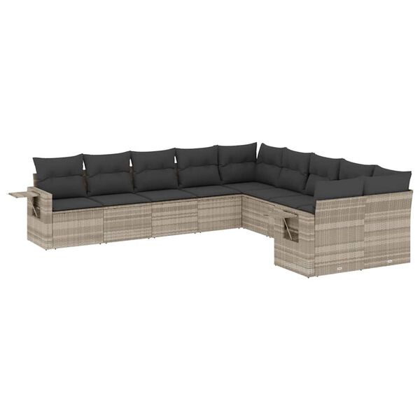 vidaXL Garden Sofa Set Light Grey
