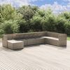 vidaXL Garden Lounge Set Grey PE rattan, steel, polyester, PVC Large