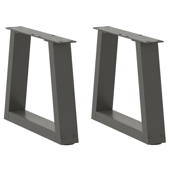 vidaXL Dining Table Leg Set of 2 Anthracite Powder-coated steel Medium