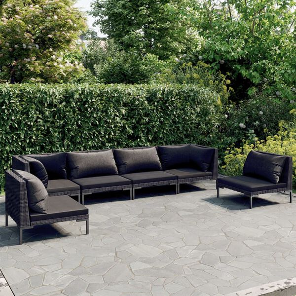 vidaXL Garden Lounge Set Dark Grey, Black