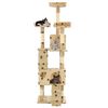 vidaXL Cat Tree Beige with paw prints Particle board Extra Tall Cat Tree