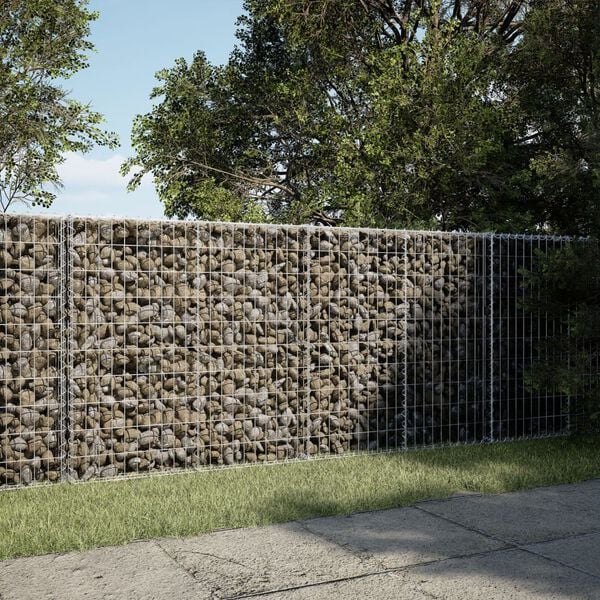 vidaXL Gabion Basket Silver Galvanized Iron 78.7x19.7x39.4 in