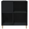 vidaXL Record Cabinet Black Engineered wood, solid eucalyptus wood Medium