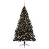 vidaXL Artificial Pre-lit Christmas Tree with 300 LEDs Black 94.5" PVC
