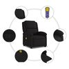 vidaXL Massage Recliner Chair Black Fabric (100% polyester), metal, plywood