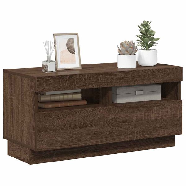 vidaXL TV Cabinet Brown Oak Engineered Wood Medium TV Stand