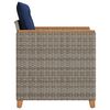 vidaXL Garden Chair Gray PE rattan Medium Adjustable Feet Garden Chair