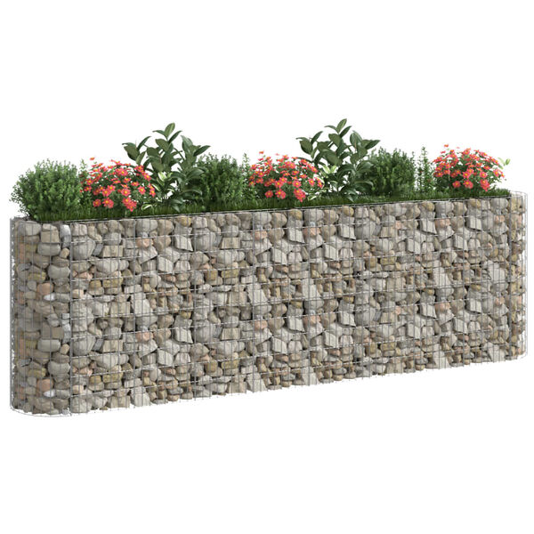 vidaXL Gabion Raised Bed Silver Galvanized Iron Large Durable