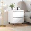 vidaXL Bedside Cabinet White Engineered wood, Iron 15.7x13.8x19.7 in