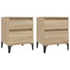 vidaXL Bedside Cabinet Set of 2 Sonoma Oak Engineered wood