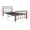 vidaXL Bed Frame Black Powder-coated metal Twin Durable Bed Frame