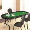 vidaXL Poker Table Green Engineered wood, steel, felt, artificial leather