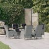 vidaXL Garden Dining Set Light Grey Poly Rattan 7 Piece Set