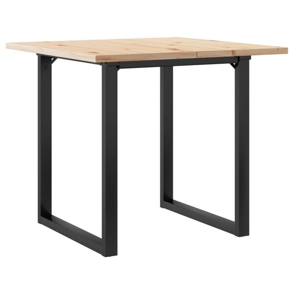 vidaXL Dining Table O-Frame 31.5"x31.5"x29.7" Solid Wood Pine and Steel