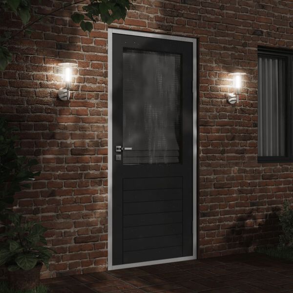 vidaXL Outdoor Wall Light Set of 2 Silver