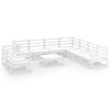 vidaXL 10 Piece Patio Lounge Set White Solid Pinewood