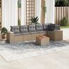 vidaXL Garden Sofa Set Beige with light gray cushions