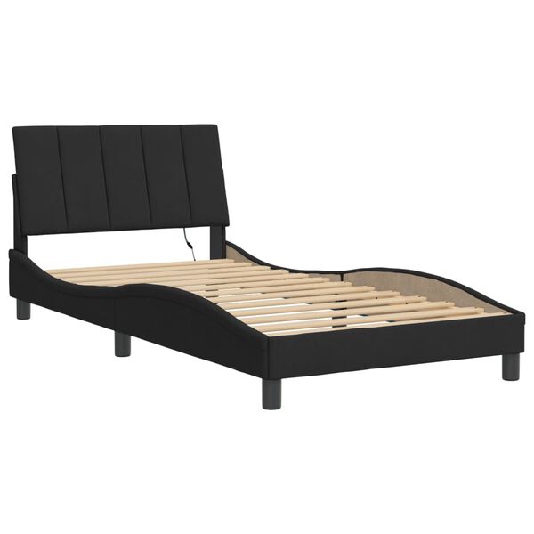 vidaXL Bed Frame Black Velvet Twin Bed Frame Rectangular Modern