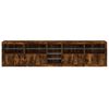 vidaXL Sideboard with LED Lights Smoked Oak 111.4"x14.6"x26.4"