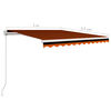 vidaXL Retractable Awning Orange, Brown, White