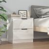 vidaXL Bedside Cabinet Set of 2 High gloss white Engineered wood Medium