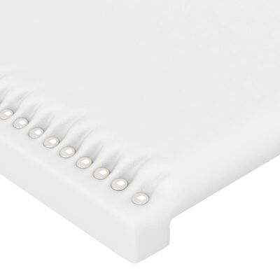 vidaXL LED Headboard White 63"x2"x30.7"/34.6" Faux Leather