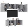 vidaXL TV Wall Unit Concrete grey Engineered wood Large