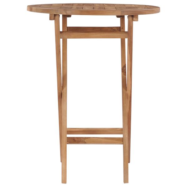 vidaXL Garden Table Teak Teak Hardwood 24 in diameter Foldable