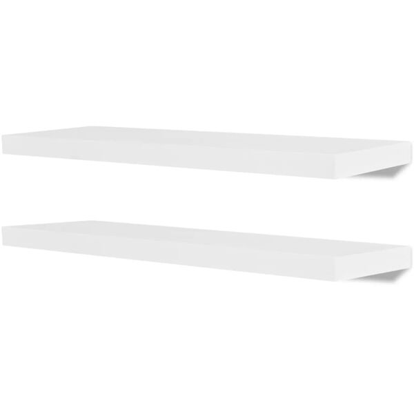 vidaXL Wall Rack Set of 4 White MDF 31.5 in wide Wall mounting