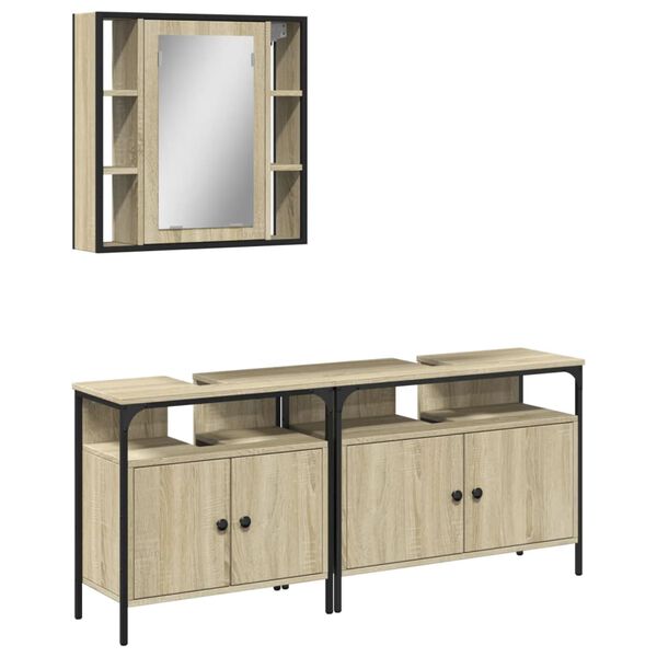 vidaXL Bathroom Cabinet Set Sonoma oak