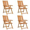 vidaXL Garden Chair 4 pcs Brown 57 x 72 x 109 cm Solid Acacia Wood