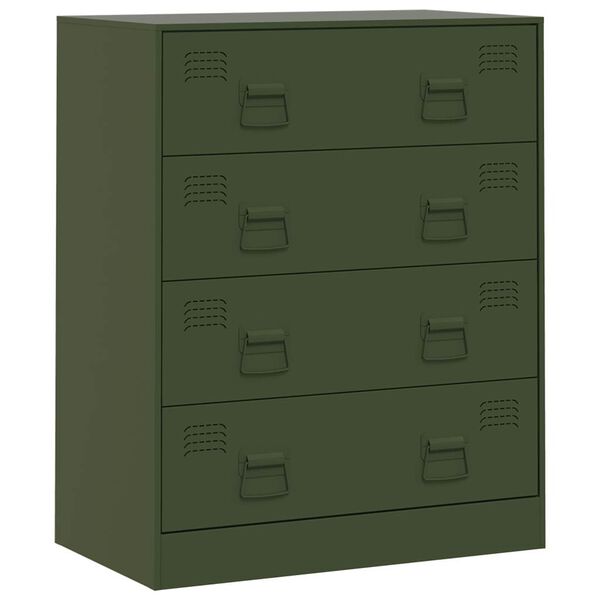 vidaXL Sideboard Olive Green Cold-rolled Steel Medium Sideboard