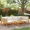 vidaXL Garden Sofa Set Beige Solid acacia wood, PE rattan, Polyester fabric