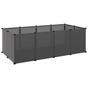 vidaXL Animal Cage Black PP plastic panels, steel frames