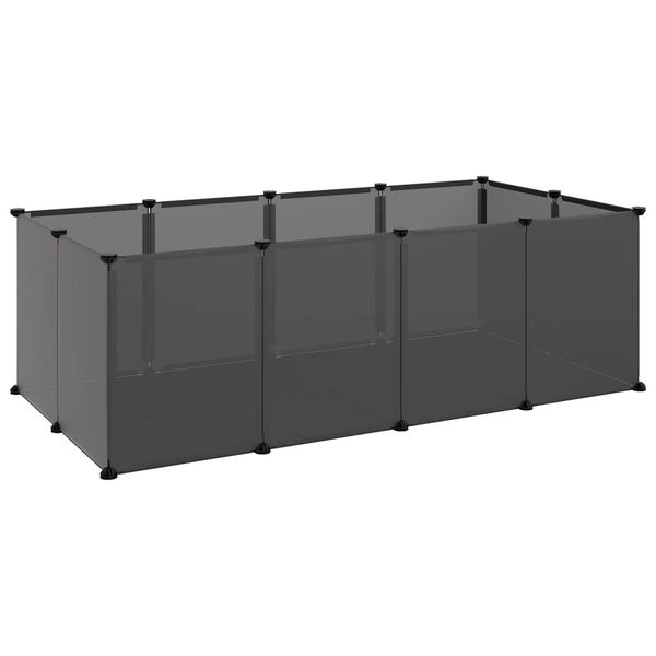 vidaXL Animal Cage Black PP plastic panels, steel frames