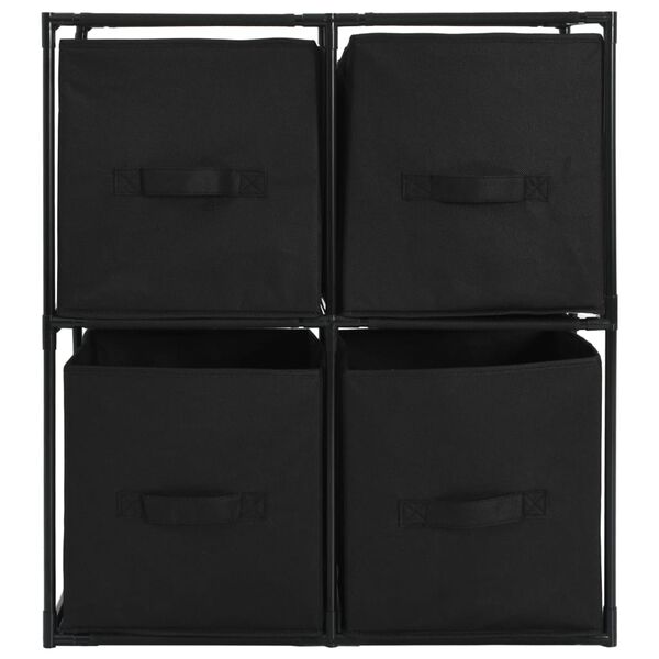 vidaXL Storage Cabinet Black Steel frame and polyester fabric Medium