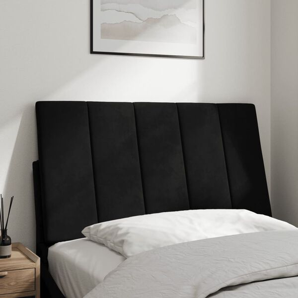 vidaXL Headboard Cushion Black Velvet Removable Covers Headboard Cushion